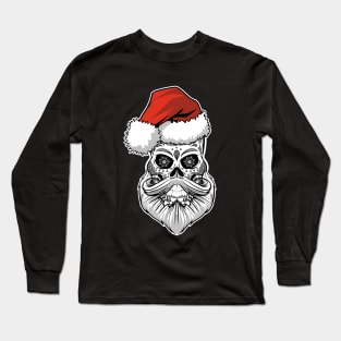 Sugar Skull Santa Christmas Shirt Long Sleeve T-Shirt